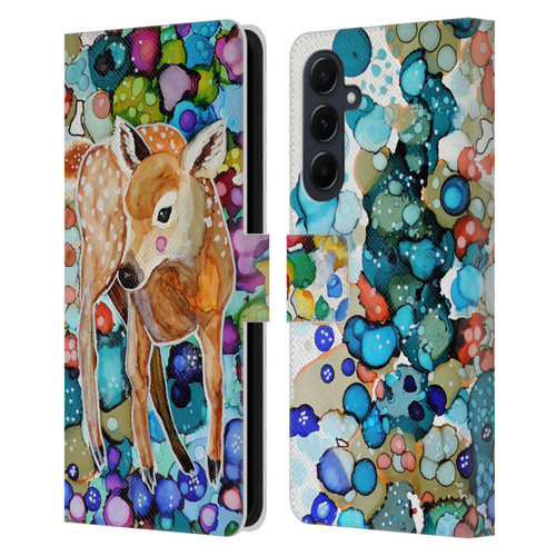 Sylvie Demers Nature Deer Leather Book Wallet Case Cover For Samsung Galaxy A55 5G