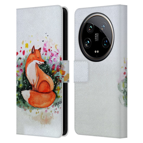 Sylvie Demers Nature Fox Beauty Leather Book Wallet Case Cover For Xiaomi 14 Ultra