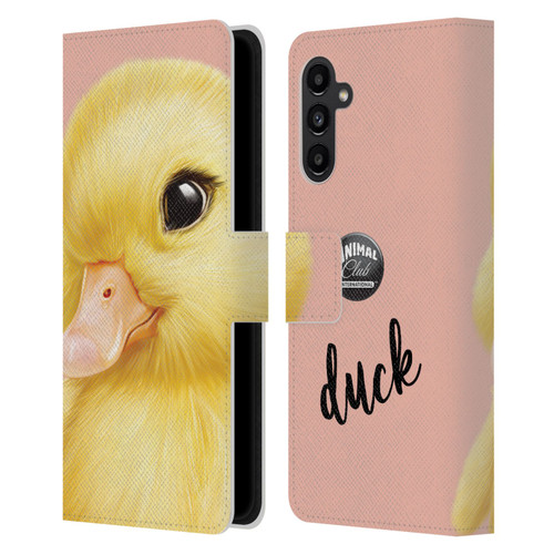 Animal Club International Faces Duck Leather Book Wallet Case Cover For Samsung Galaxy A13 5G (2021)