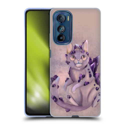 Ash Evans Graphics Amethyst Cat Soft Gel Case for Motorola Edge 30