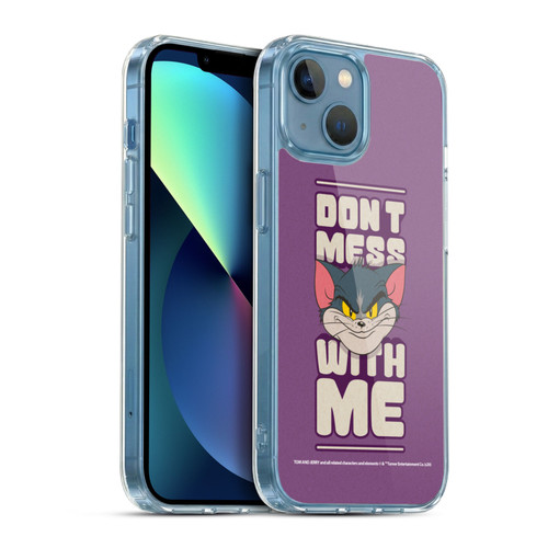 Tom and Jerry Typography Art Don't Mess With Me Soft Gel Case for Apple iPhone 13 Mini & MagSafe