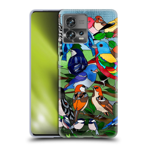 Suzan Lind Birds Stained Glass Soft Gel Case for Motorola Moto Edge 30 Fusion