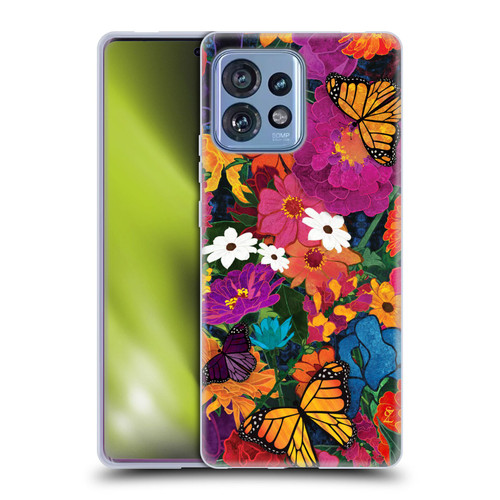 Suzan Lind Butterflies Flower Collage Soft Gel Case for Motorola Moto Edge 40 Pro