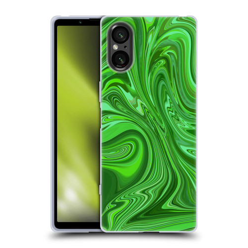 Suzan Lind Marble Emerald Green Soft Gel Case for Sony Xperia 5 V 5G
