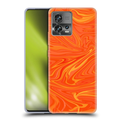 Suzan Lind Marble 2 Honey Orange Soft Gel Case for Motorola Moto Edge 30 Fusion