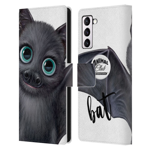 Animal Club International Faces Bat Leather Book Wallet Case Cover For Samsung Galaxy S21+ 5G