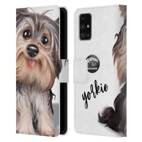 Animal Club International Faces Yorkie Leather Book Wallet Case Cover For Samsung Galaxy M31s (2020)