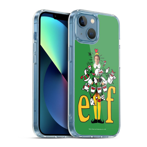 Elf Movie Graphics 2 Doodles Soft Gel Case for Apple iPhone 13 Mini & MagSafe