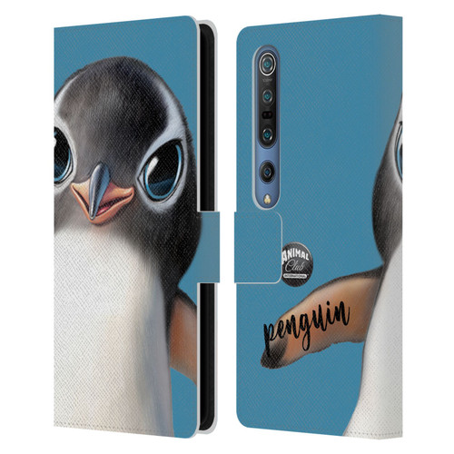 Animal Club International Faces Penguin Leather Book Wallet Case Cover For Xiaomi Mi 10 5G / Mi 10 Pro 5G
