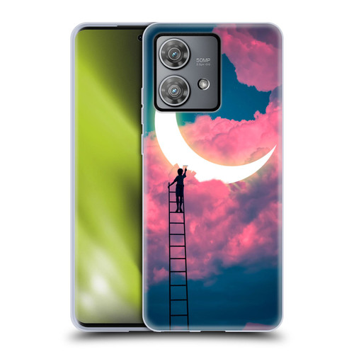 Dave Loblaw Sci-Fi And Surreal Boy Painting Moon Clouds Soft Gel Case for Motorola Edge 40 Neo 5G