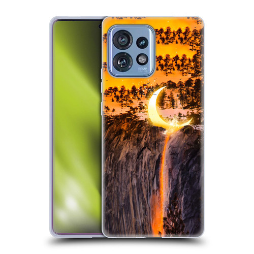 Dave Loblaw Sci-Fi And Surreal Fire Canyon Moon Soft Gel Case for Motorola Moto Edge 40 Pro