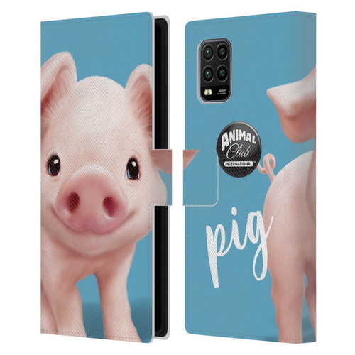 Animal Club International Faces Pig Leather Book Wallet Case Cover For Xiaomi Mi 10 Lite 5G