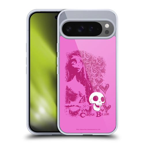 Corpse Bride Key Art Pink Distressed Look Soft Gel Case for Google Pixel 9 Pro XL