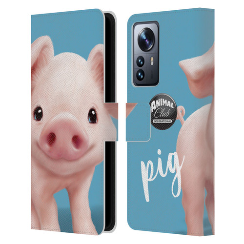 Animal Club International Faces Pig Leather Book Wallet Case Cover For Xiaomi 12 Pro