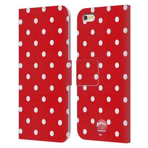 Animal Club International Patterns Polka Dots Red Leather Book Wallet Case Cover For Apple iPhone 6 Plus / iPhone 6s Plus