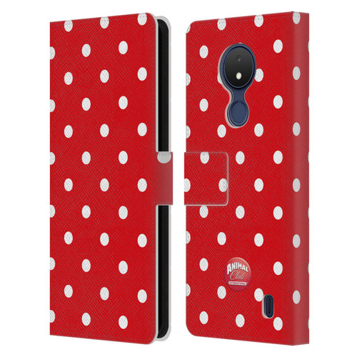 Animal Club International Patterns Polka Dots Red Leather Book Wallet Case Cover For Nokia C21