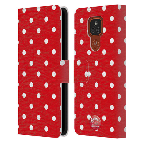 Animal Club International Patterns Polka Dots Red Leather Book Wallet Case Cover For Motorola Moto E7 Plus