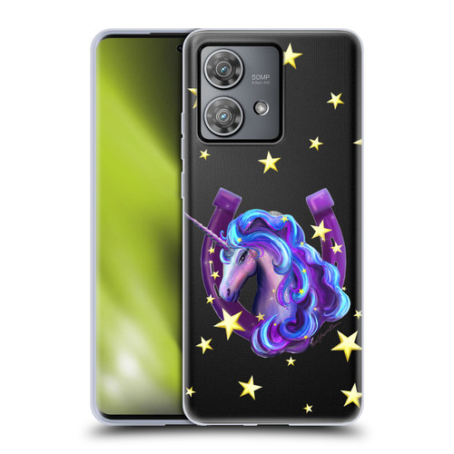Rose Khan Unicorn Horseshoe Stars Soft Gel Case for Motorola Edge 40 Neo 5G