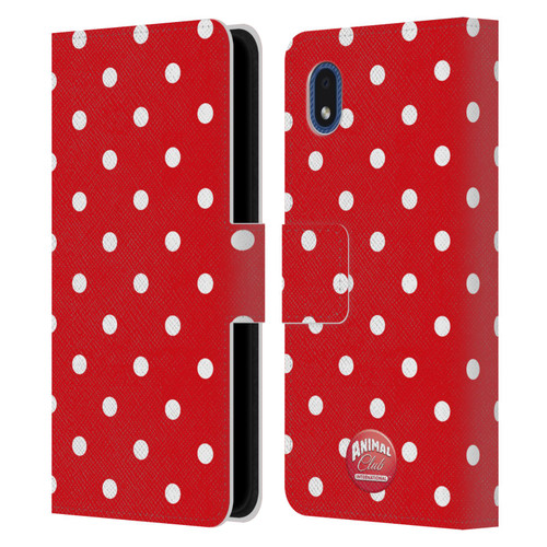 Animal Club International Patterns Polka Dots Red Leather Book Wallet Case Cover For Samsung Galaxy A01 Core (2020)