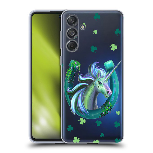 Rose Khan Unicorn Horseshoe Green Shamrock Soft Gel Case for Samsung Galaxy M55 5G