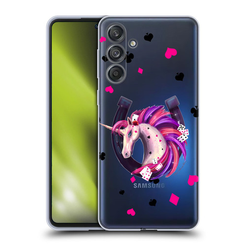 Rose Khan Unicorn Horseshoe Pink And Purple Soft Gel Case for Samsung Galaxy M55 5G