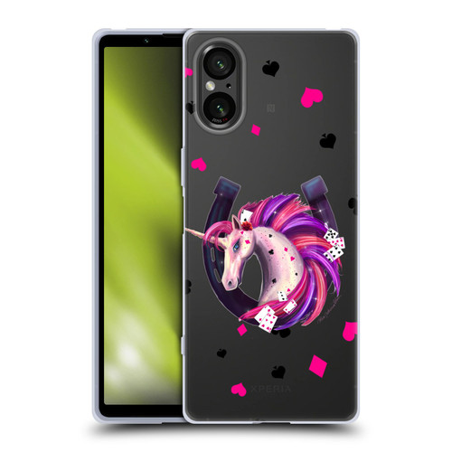 Rose Khan Unicorn Horseshoe Pink And Purple Soft Gel Case for Sony Xperia 5 V 5G