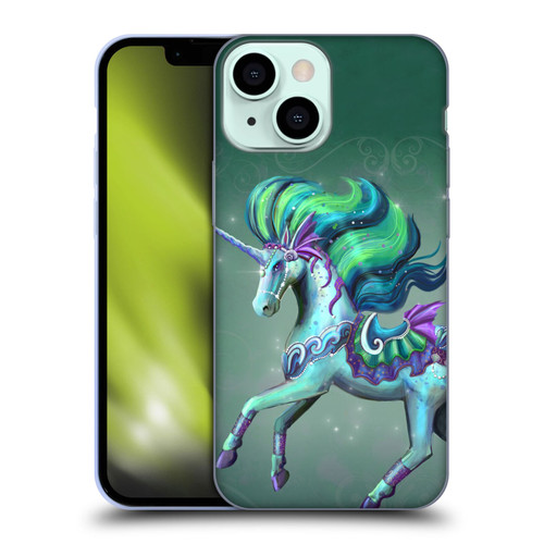 Rose Khan Unicorns Sea Green Soft Gel Case for Apple iPhone 13 Mini