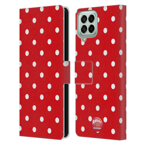 Animal Club International Patterns Polka Dots Red Leather Book Wallet Case Cover For Samsung Galaxy M53 (2022)