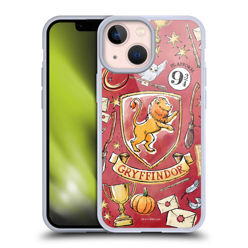 Harry Potter Deathly Hallows XIII Gryffindor Pattern Soft Gel Case for Apple iPhone 13 Mini & MagSafe