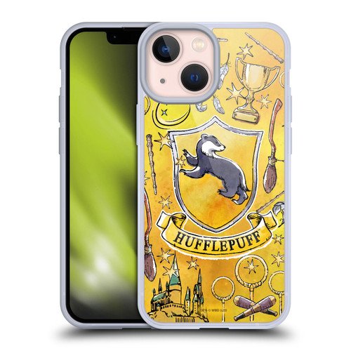 Harry Potter Deathly Hallows XIII Hufflepuff Pattern Soft Gel Case for Apple iPhone 13 Mini