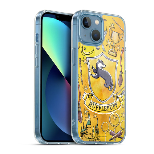 Harry Potter Deathly Hallows XIII Hufflepuff Pattern Soft Gel Case for Apple iPhone 13 Mini & MagSafe