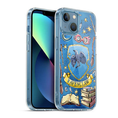 Harry Potter Deathly Hallows XIII Ravenclaw Pattern Soft Gel Case for Apple iPhone 13 Mini & MagSafe
