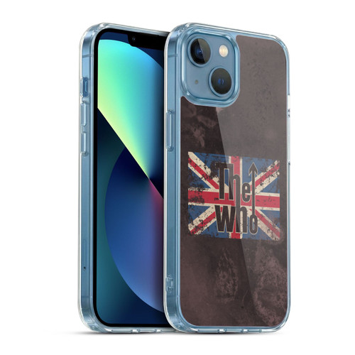 The Who Band Art Union Jack Distressed Look Soft Gel Case for Apple iPhone 13 Mini