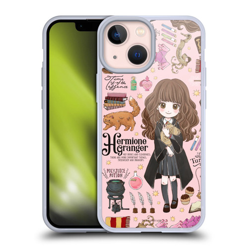 Harry Potter Deathly Hallows XXXVII Hermione Pattern Soft Gel Case for Apple iPhone 13 Mini