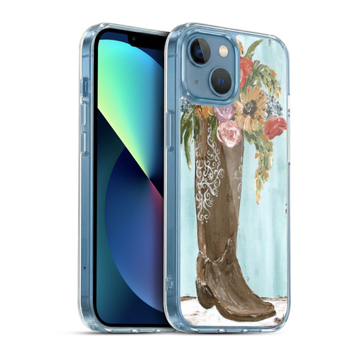 Haley Bush Floral Painting Boot Soft Gel Case for Apple iPhone 13 Mini & MagSafe