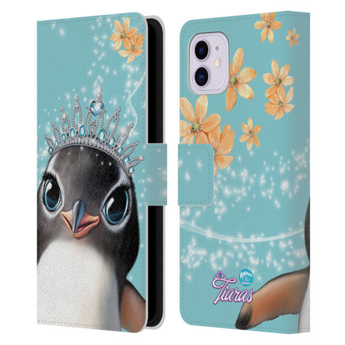 Animal Club International Royal Faces Penguin Leather Book Wallet Case Cover For Apple iPhone 11