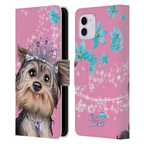 Animal Club International Royal Faces Yorkie Leather Book Wallet Case Cover For Apple iPhone 11