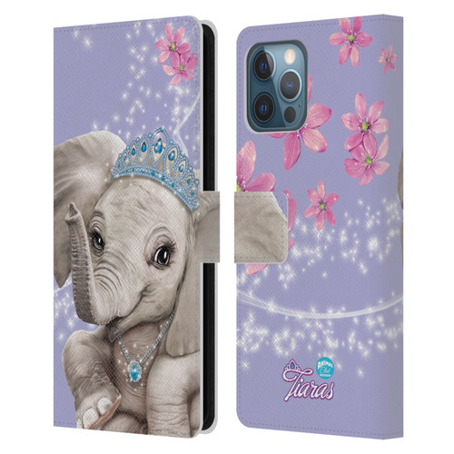Animal Club International Royal Faces Elephant Leather Book Wallet Case Cover For Apple iPhone 12 Pro Max