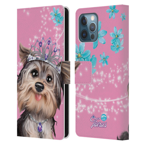 Animal Club International Royal Faces Yorkie Leather Book Wallet Case Cover For Apple iPhone 12 Pro Max