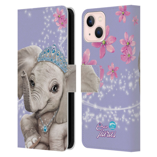 Animal Club International Royal Faces Elephant Leather Book Wallet Case Cover For Apple iPhone 13