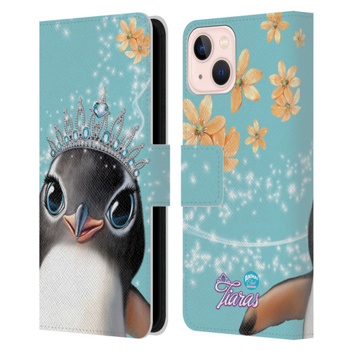 Animal Club International Royal Faces Penguin Leather Book Wallet Case Cover For Apple iPhone 13