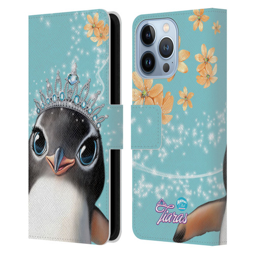 Animal Club International Royal Faces Penguin Leather Book Wallet Case Cover For Apple iPhone 13 Pro