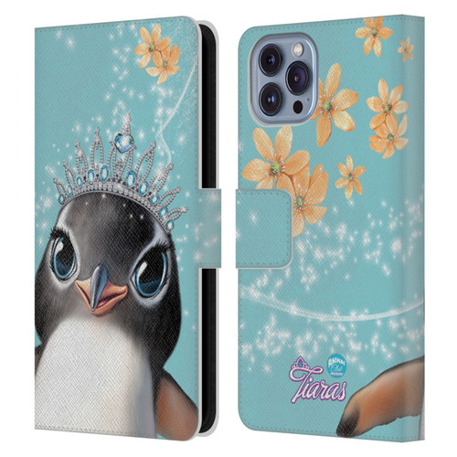 Animal Club International Royal Faces Penguin Leather Book Wallet Case Cover For Apple iPhone 14