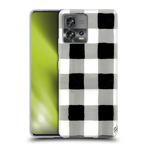 Haley Bush Pattern Painting Buffalo Check Black Soft Gel Case for Motorola Moto Edge 30 Fusion
