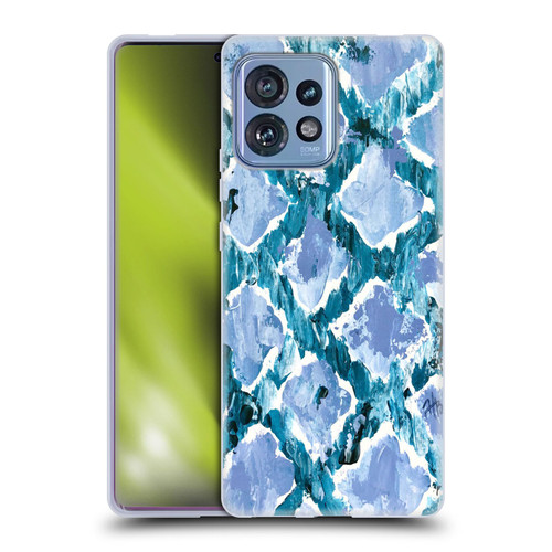 Haley Bush Pattern Painting Blue Diamond Soft Gel Case for Motorola Moto Edge 40 Pro