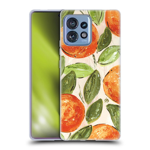 Haley Bush Pattern Painting Orange Splash Soft Gel Case for Motorola Moto Edge 40 Pro