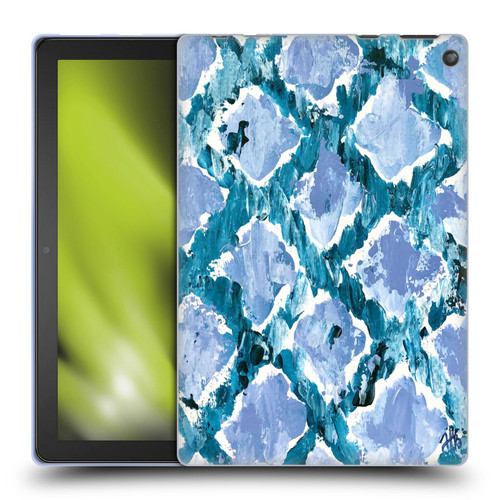 Haley Bush Pattern Painting Blue Diamond Soft Gel Case for Amazon Fire HD 10 / Plus 2021