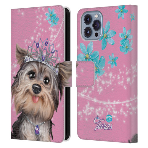 Animal Club International Royal Faces Yorkie Leather Book Wallet Case Cover For Apple iPhone 14