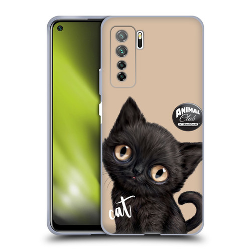 Animal Club International Faces Black Cat Soft Gel Case for Huawei Nova 7 SE/P40 Lite 5G