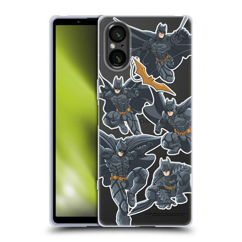 The Dark Knight Character Art Batman Sticker Collage Soft Gel Case for Sony Xperia 5 V 5G